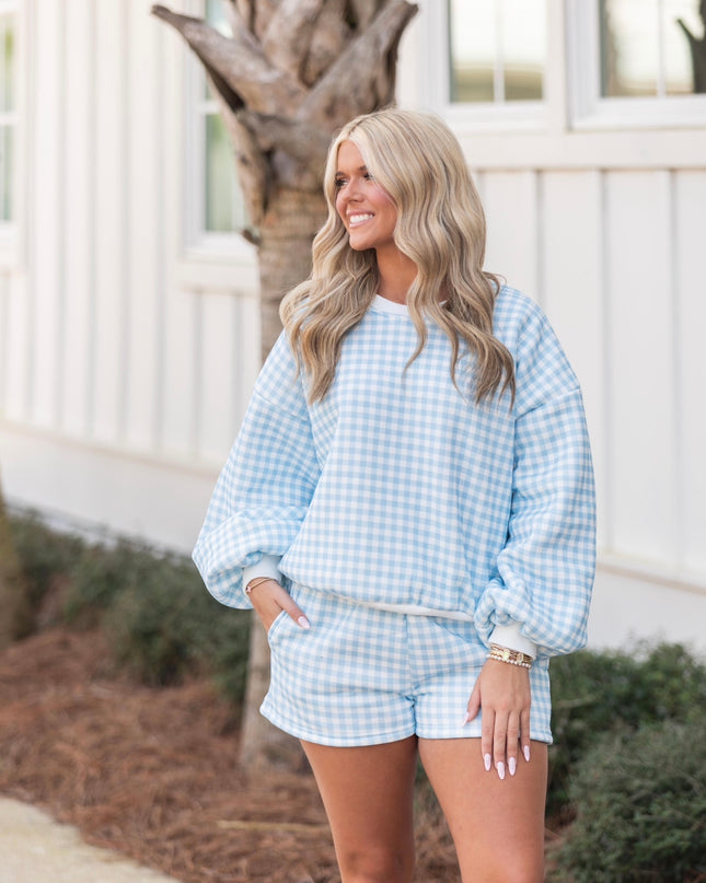 Gingham Short Set - Blue