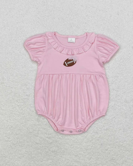 Kids Football Short Sleeve Romper - Pink