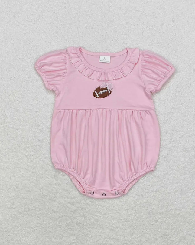 Kids Football Short Sleeve Romper - Pink