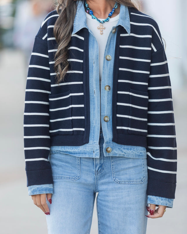 The Hayes  Denim Cardigan