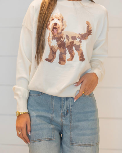 Puppy Love Sweater - White