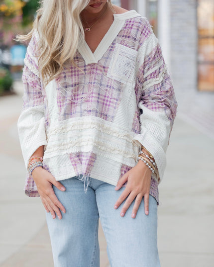 Soft Bloom Top - Lavender/Ivory