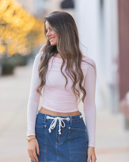 The Jolina Top - Baby Pink