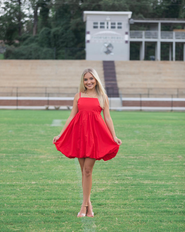 The Sadee Bubble Dress - Red