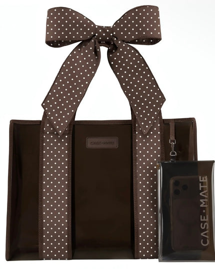 Case-Mate Jelly Tote - Espresso Polka Dot Bow