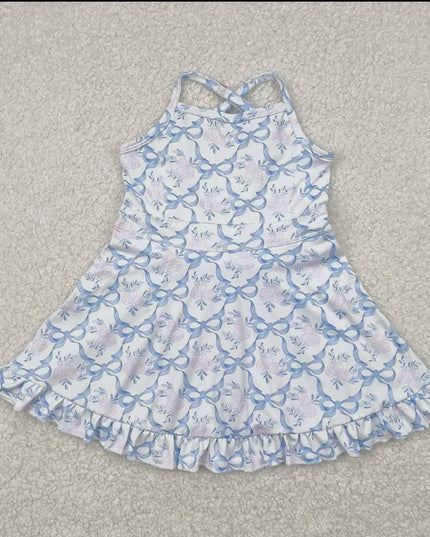 Kids Athletic Dress - Bows Floral