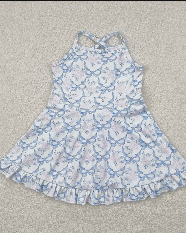 Kids Athletic Dress - Bows Floral