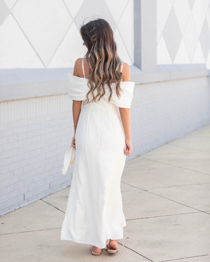 Off Shoulder Bow Maxi Dress