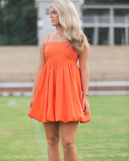 The Sadee Bubble Dress - Orange