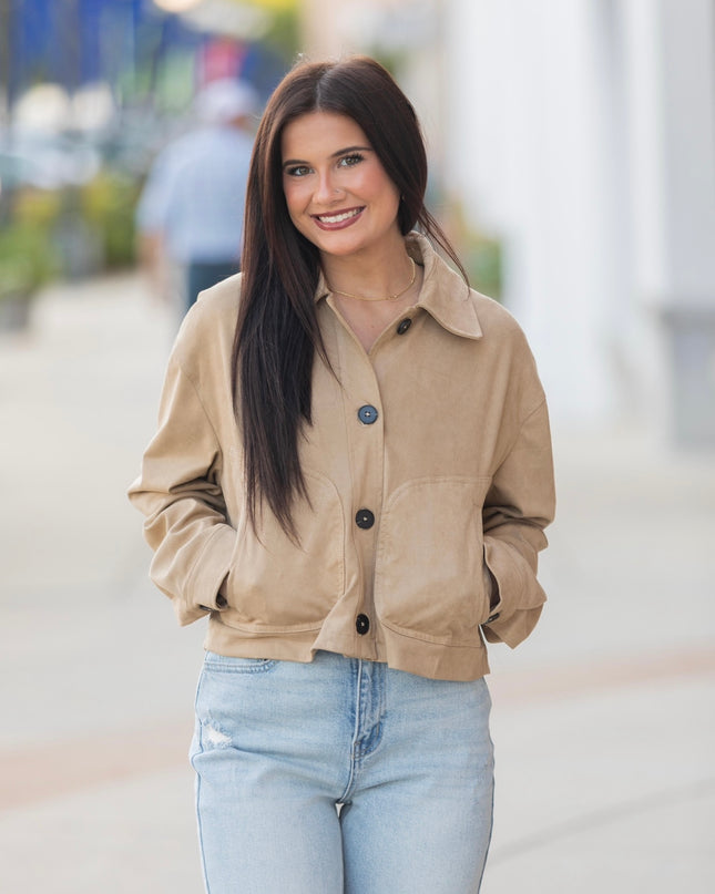All About Fall Suede Jacket - Camel