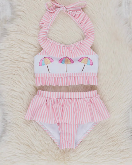 Striped Umbrella 2 Piece Swimsuit