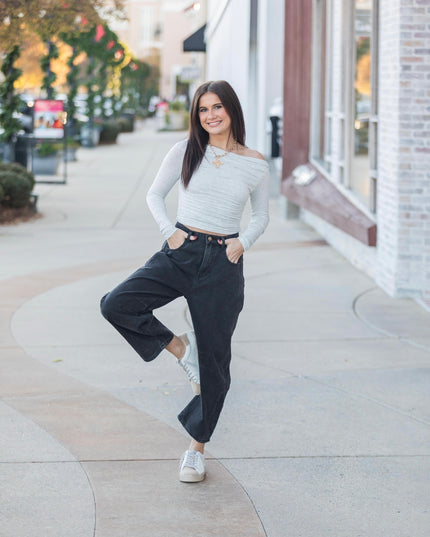 The Jolina Top - Heather Grey