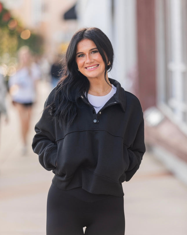 Coal Cozy Half Zip - Black