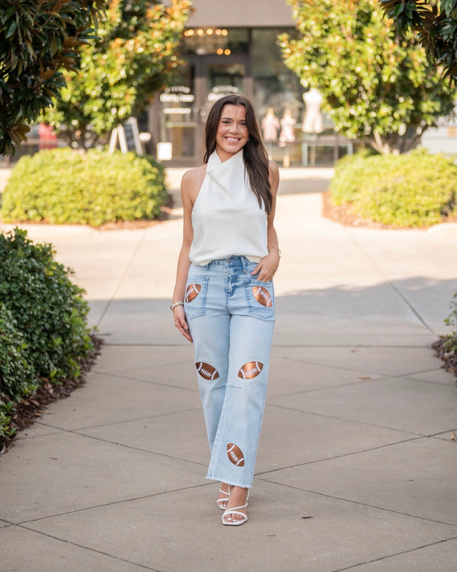 Halter Satin Top - Cream