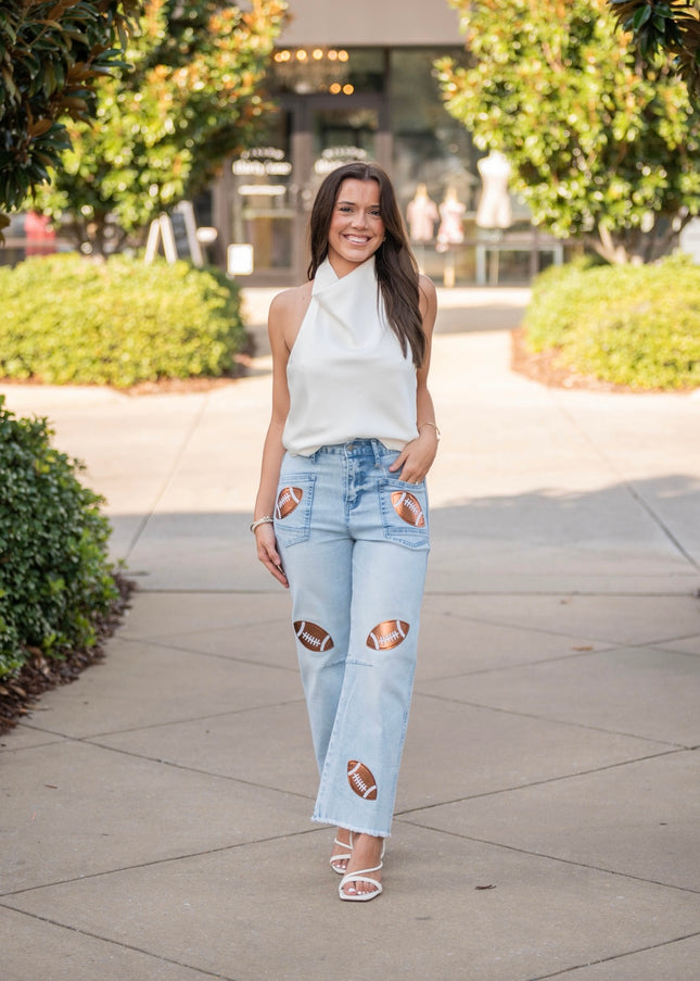 Halter Satin Top - Cream