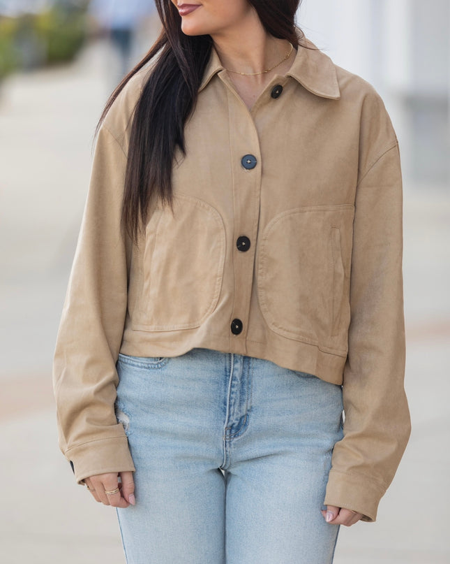 All About Fall Suede Jacket - Camel