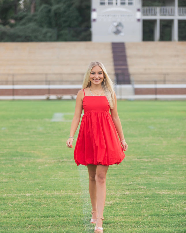 The Sadee Bubble Dress - Red