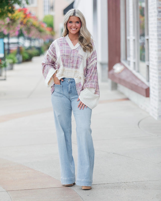 Soft Bloom Top - Lavender/Ivory