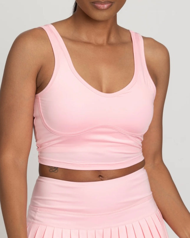 Gold Hinge - Baby Pink Lined Crop Bra Top