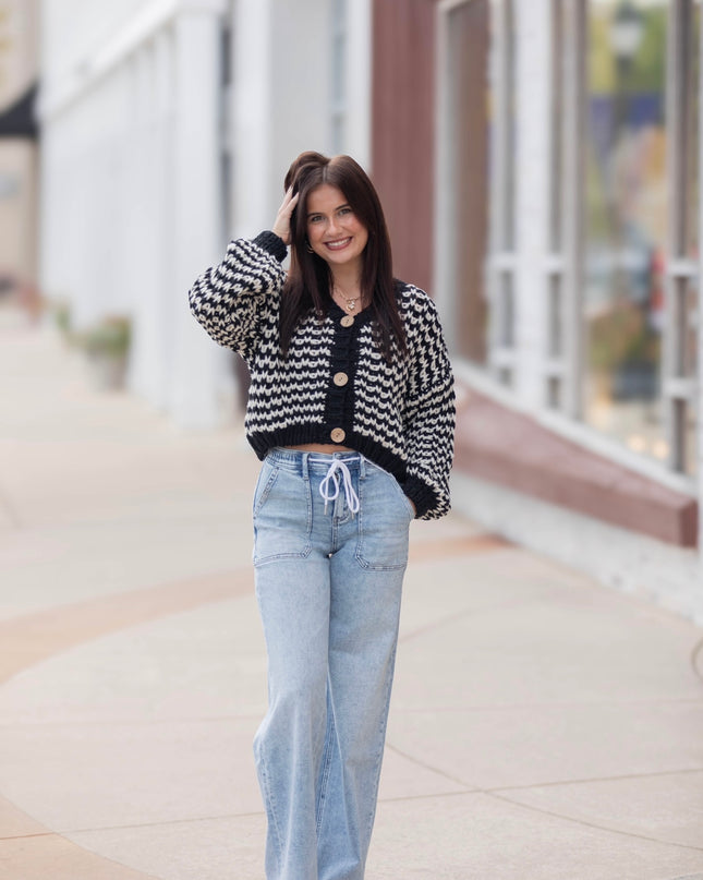 Wool & Whisper Cardigan - Black/Multi