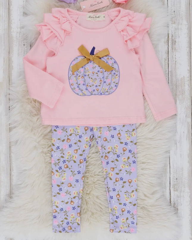 Pink & Lilac Pumpkin Ruffle Outfit