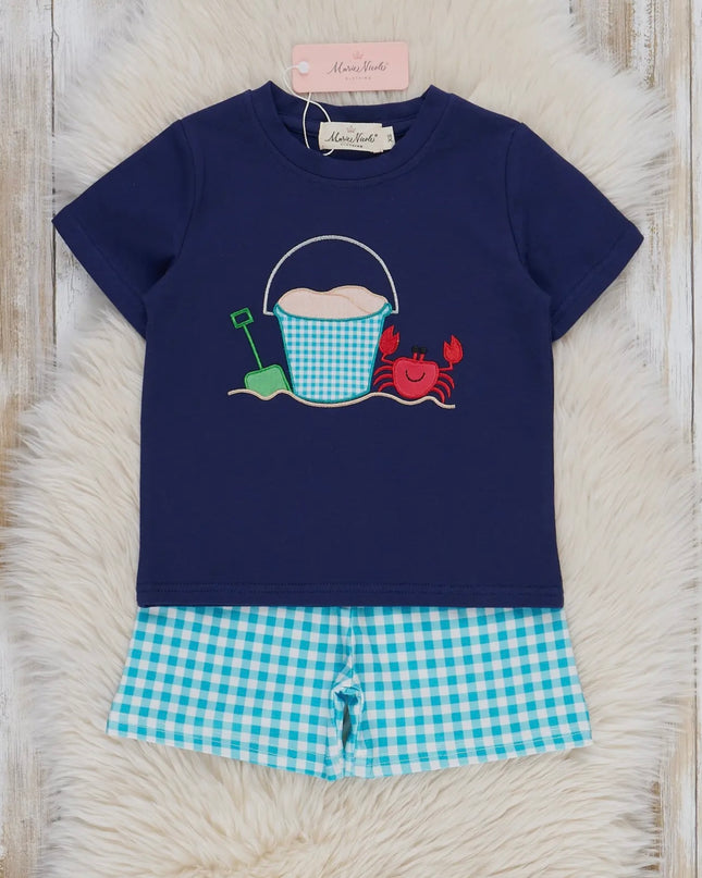 Gingham Little Beach Boy Outfit