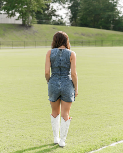 Wrap Denim Romper