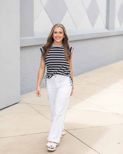 City Stripe Top - Black/White