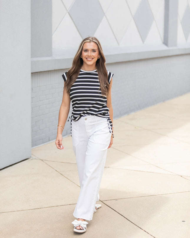 City Stripe Top - Black/White