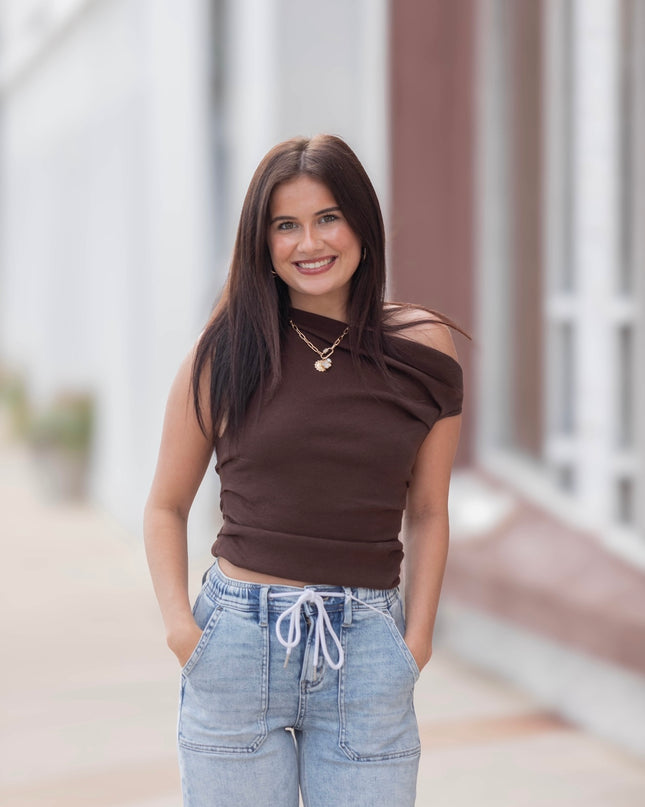 Espresso Edge Top - Brown