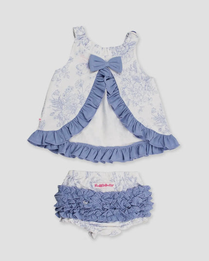 Periwinkle Blue Butterfly Top and Bloomer Set