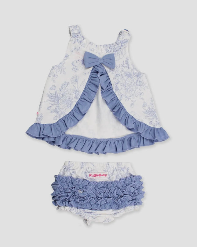 Periwinkle Blue Butterfly Top and Bloomer Set