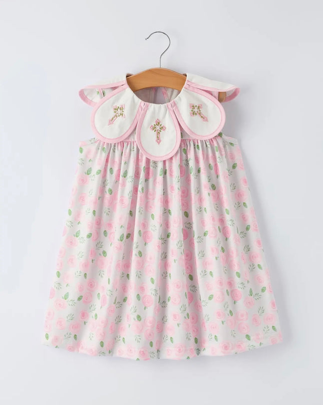 Girls Floral Smocked Dress