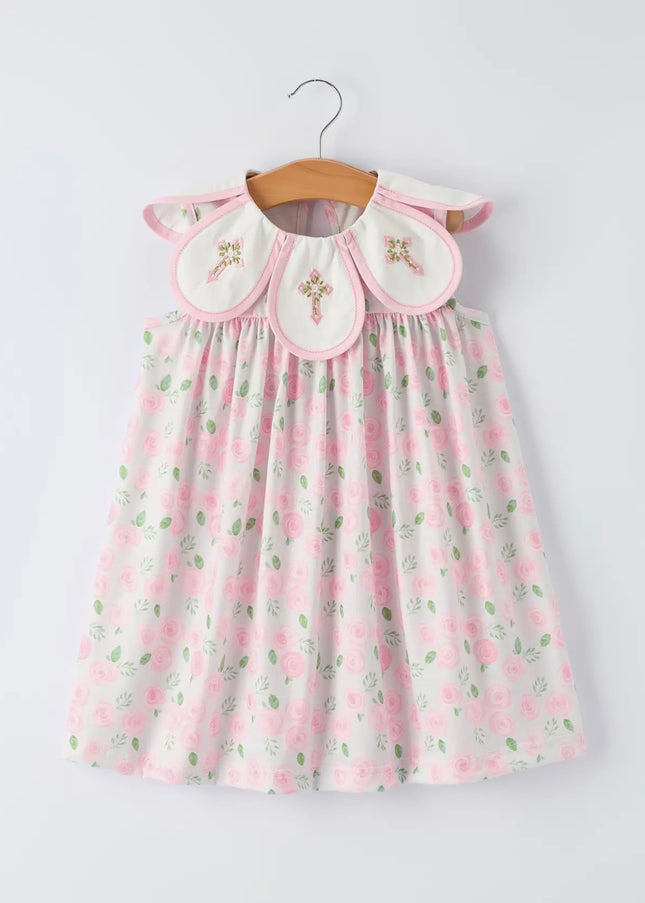 Girls Floral Smocked Dress