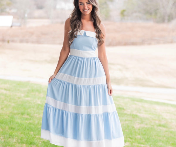 light blue dress with bow Blues & Bows Dress