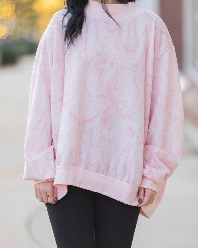 Camouflage Oversized Sweatshirt - Pink