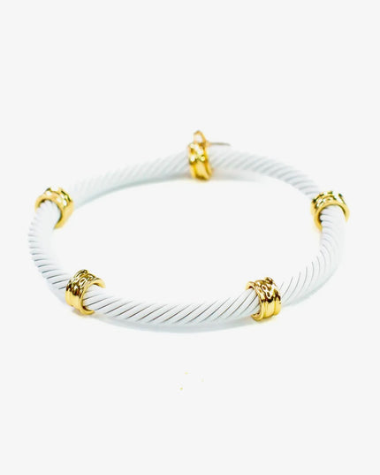 SB Cable Stretch Bracelet - White