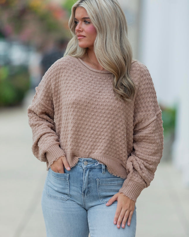 Coffee Break Sweater - Dark Taupe