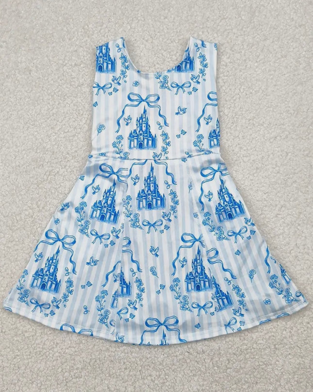 Girls Blue Castle Athletic Dress
