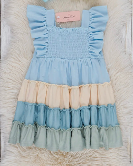 Color Blocked Dress - Blue