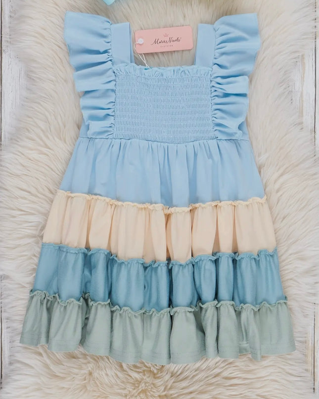 Color Blocked Dress - Blue