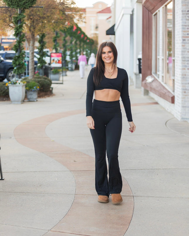 Twist Front Long Sleeve - Black