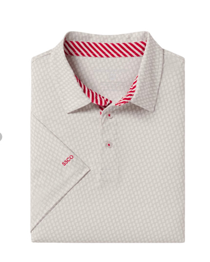 SS Sweet Home Printed Polo - Morning Haze