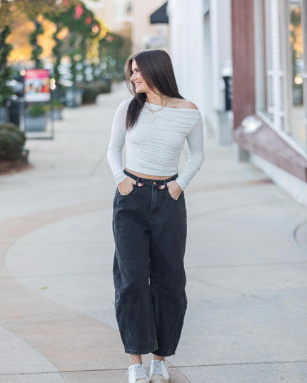 The Jolina Top - Heather Grey