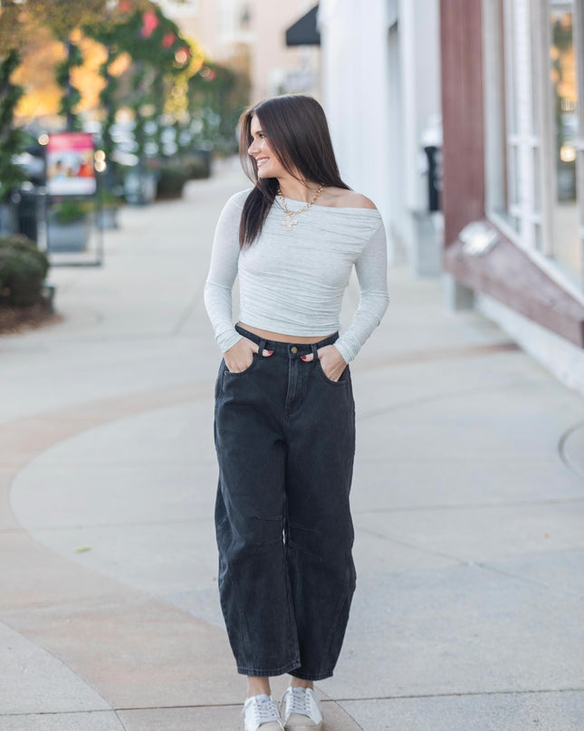 The Jolina Top - Heather Grey