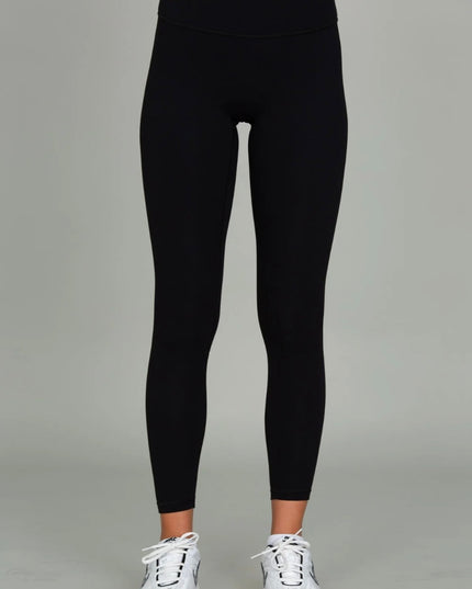 Gold Hinge Double Waist Leggings - Black