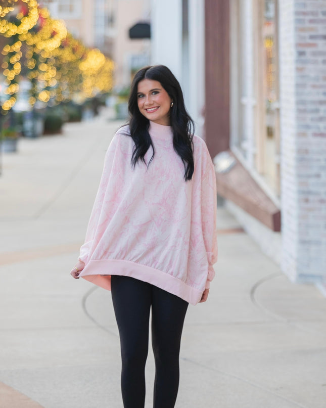 Camouflage Oversized Sweatshirt - Pink