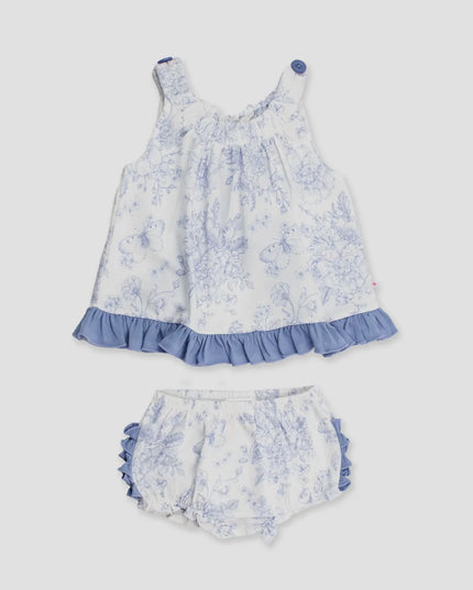 Periwinkle Blue Butterfly Top and Bloomer Set