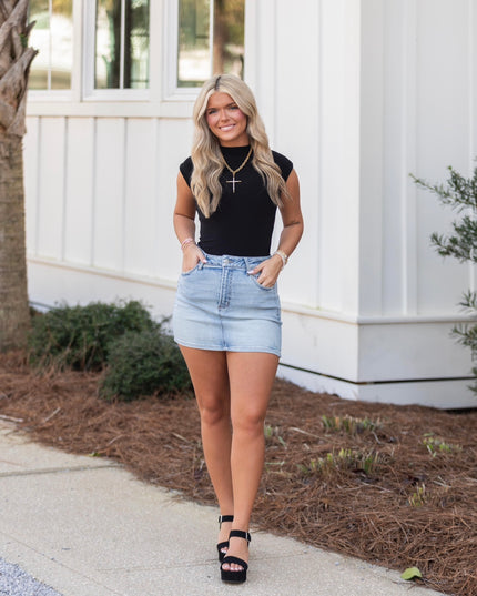 Cello Basic Mid Waisted Mini Skirt