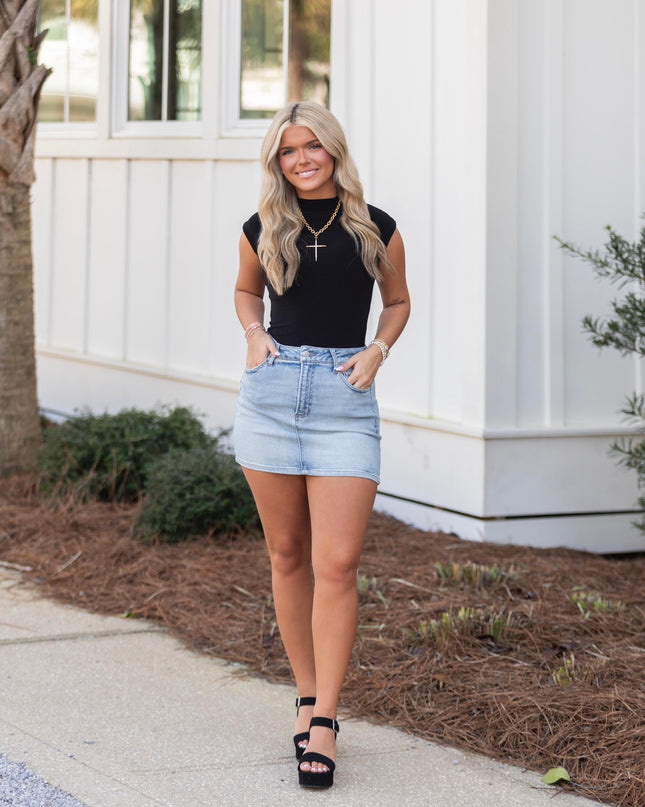 Cello Basic Mid Waisted Mini Skirt